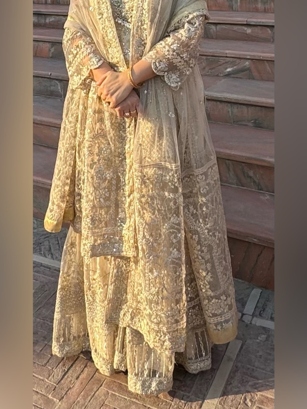 Bridal Cream Embroidered Wedding Dress from Faiza Saqlain unstitched collection - Picture 7 of 7